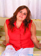Young fat hottie takes her sexy black undies off
